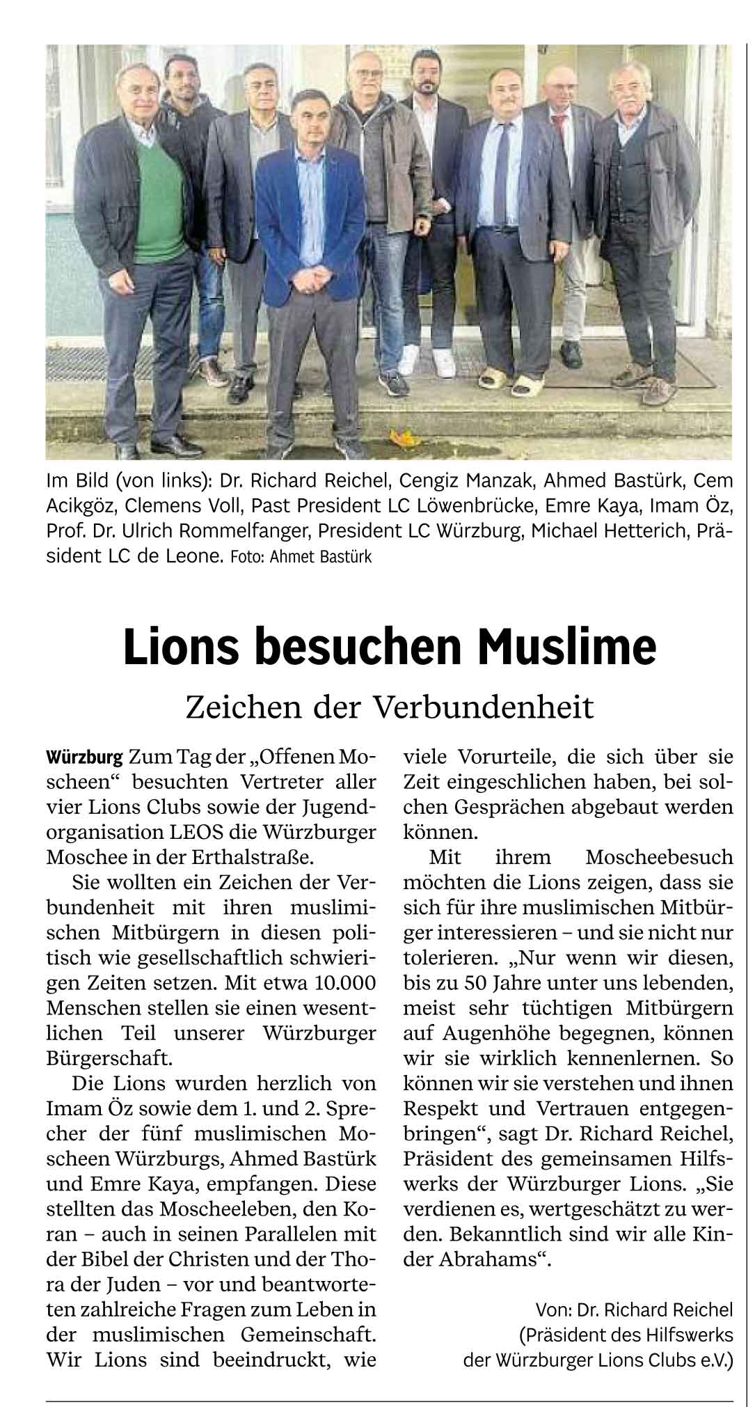 Lions Clubs Würzburg beim Tag der offenen Moschee